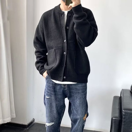 Herren Bequeme Strickjacke mit Knopfverschluss Shop Nory