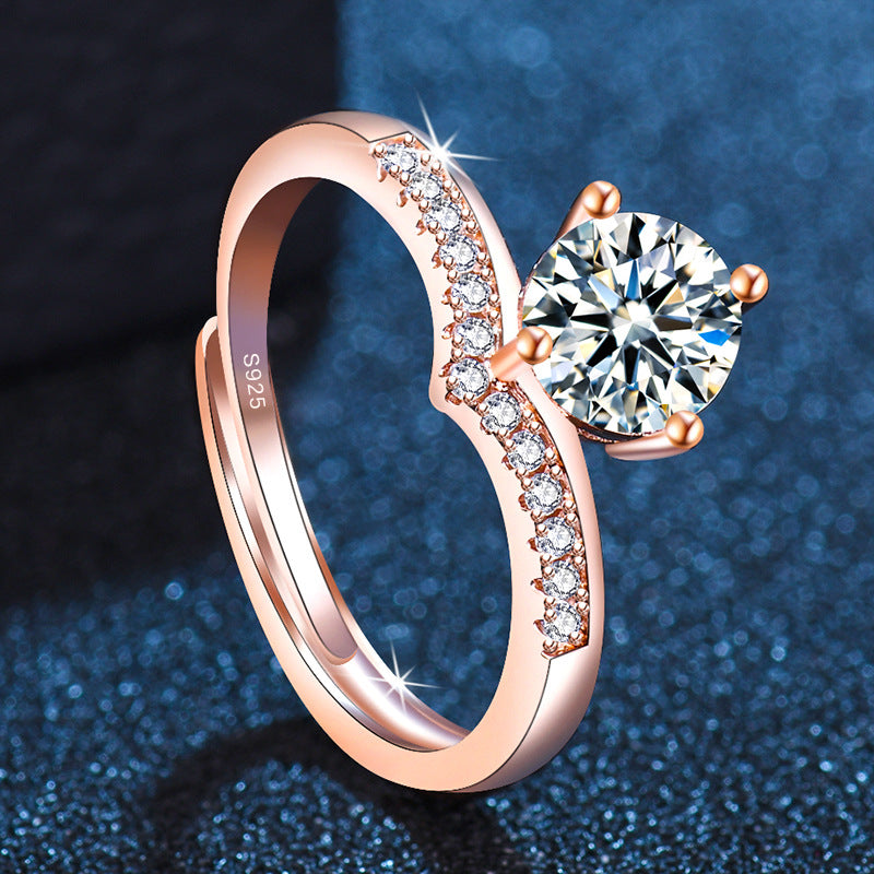 Damen Eleganter Ring mit funkelndem Zirkonia-Besatz Shop Nory