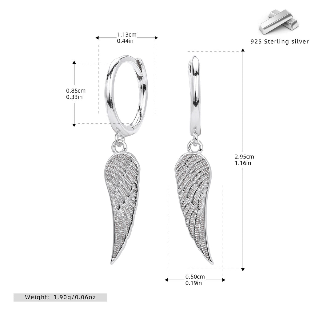 Damen Ohrhänger mit detailliertem Flügel-Design aus hochwertigem 925 Sterling Silber Shop Nory