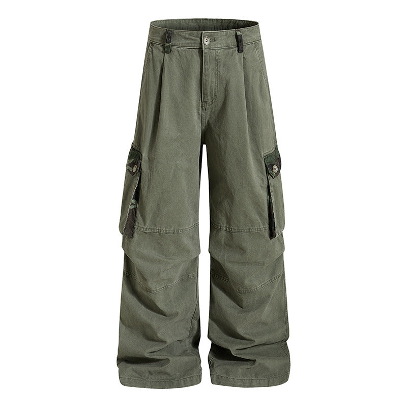 Damen weite Cargo-Hose im Utility-Stil mit hoher Taille und großzügigen Klappentaschen Shop Nory