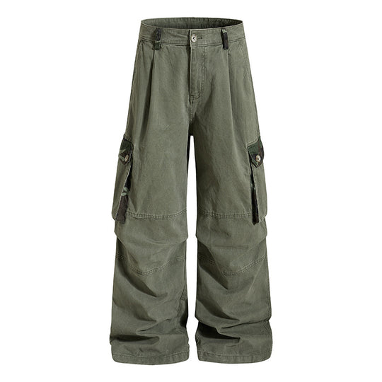 Damen weite Cargo-Hose im Utility-Stil mit hoher Taille und großzügigen Klappentaschen Shop Nory