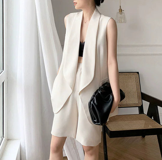 Damen Modische Weste und Shorts Set Shop Nory
