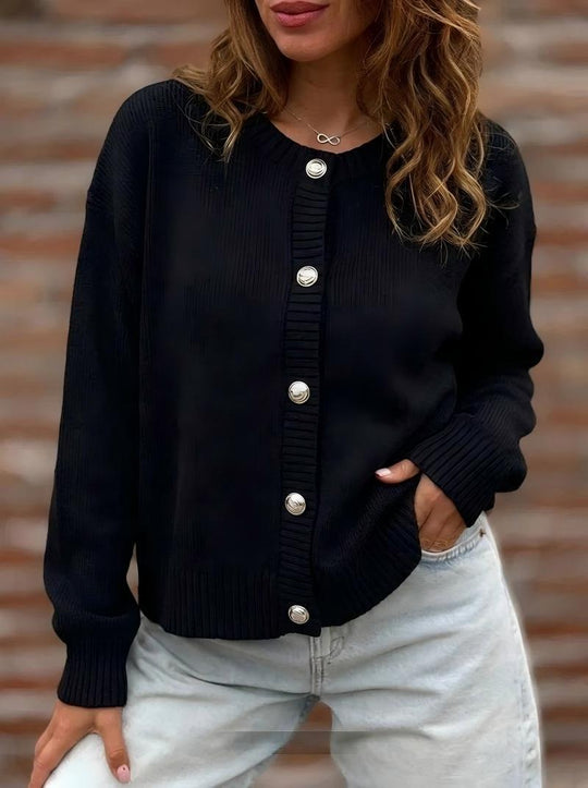 Damen Stylische Strickjacke mit Knopfverschluss Shop Nory