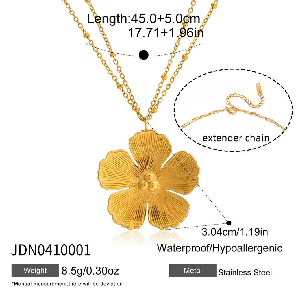 Damen Halskette im floralen Design mit erweiterbarem Edelstahlanhänger Shop Nory