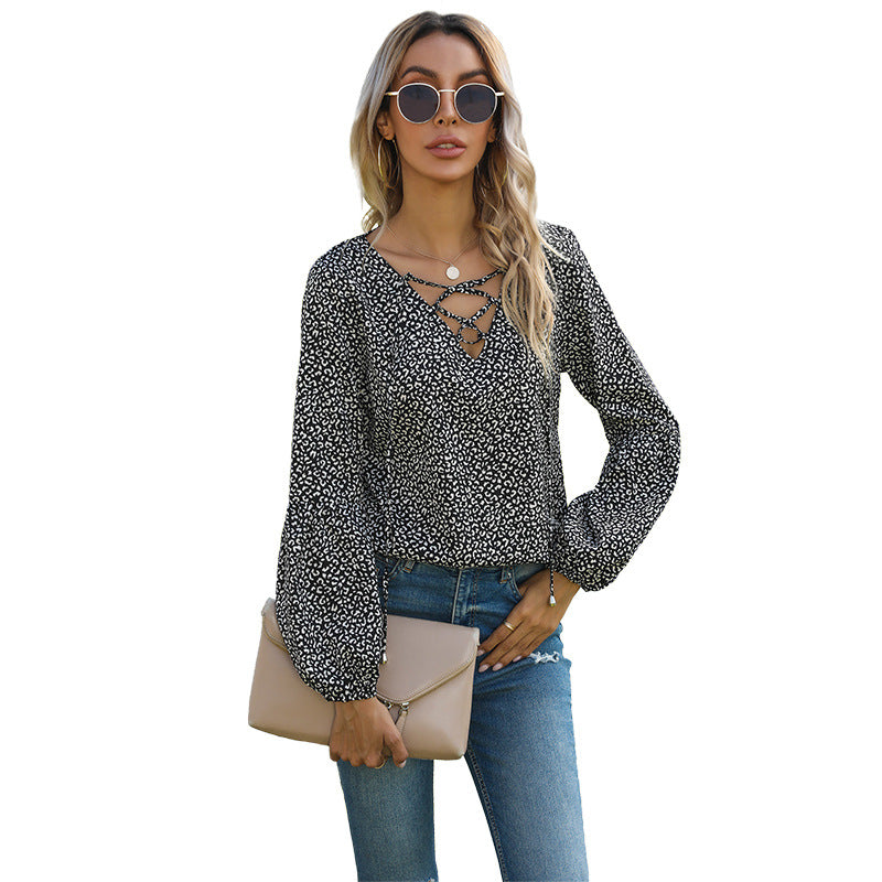 Damen Elegante Bluse mit Schnürung Shop Nory
