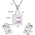 Damen Halskette mit quadratischem Anhänger aus antiallergischem Edelstahl und Zirkonia-Elementen Shop Nory