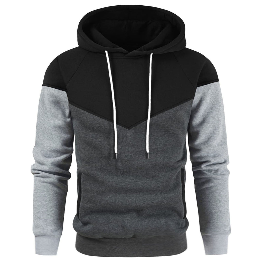 Herren modischer Hoodie mit innovativem Patchwork-Design