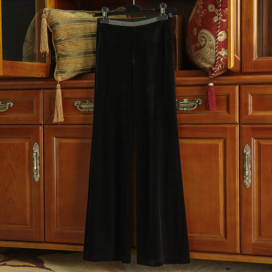 Damen Elegante und fließende Velours-Hose Shop Nory