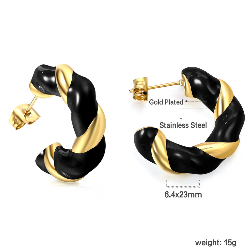 Damen Hängende Ohrstecker mit goldplattiertem Edelstahl und einzigartigem Design Shop Nory