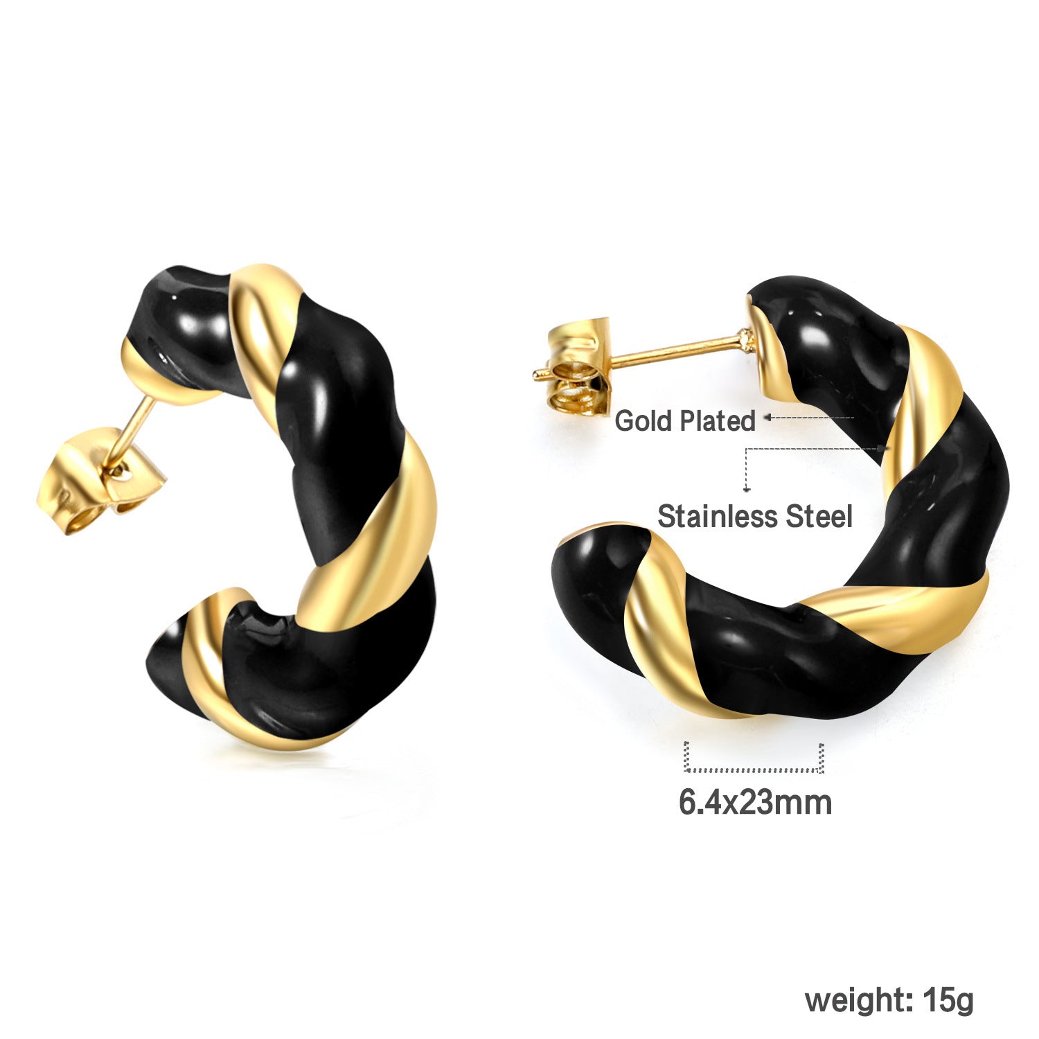 Damen Hängende Ohrstecker mit goldplattiertem Edelstahl und einzigartigem Design Shop Nory