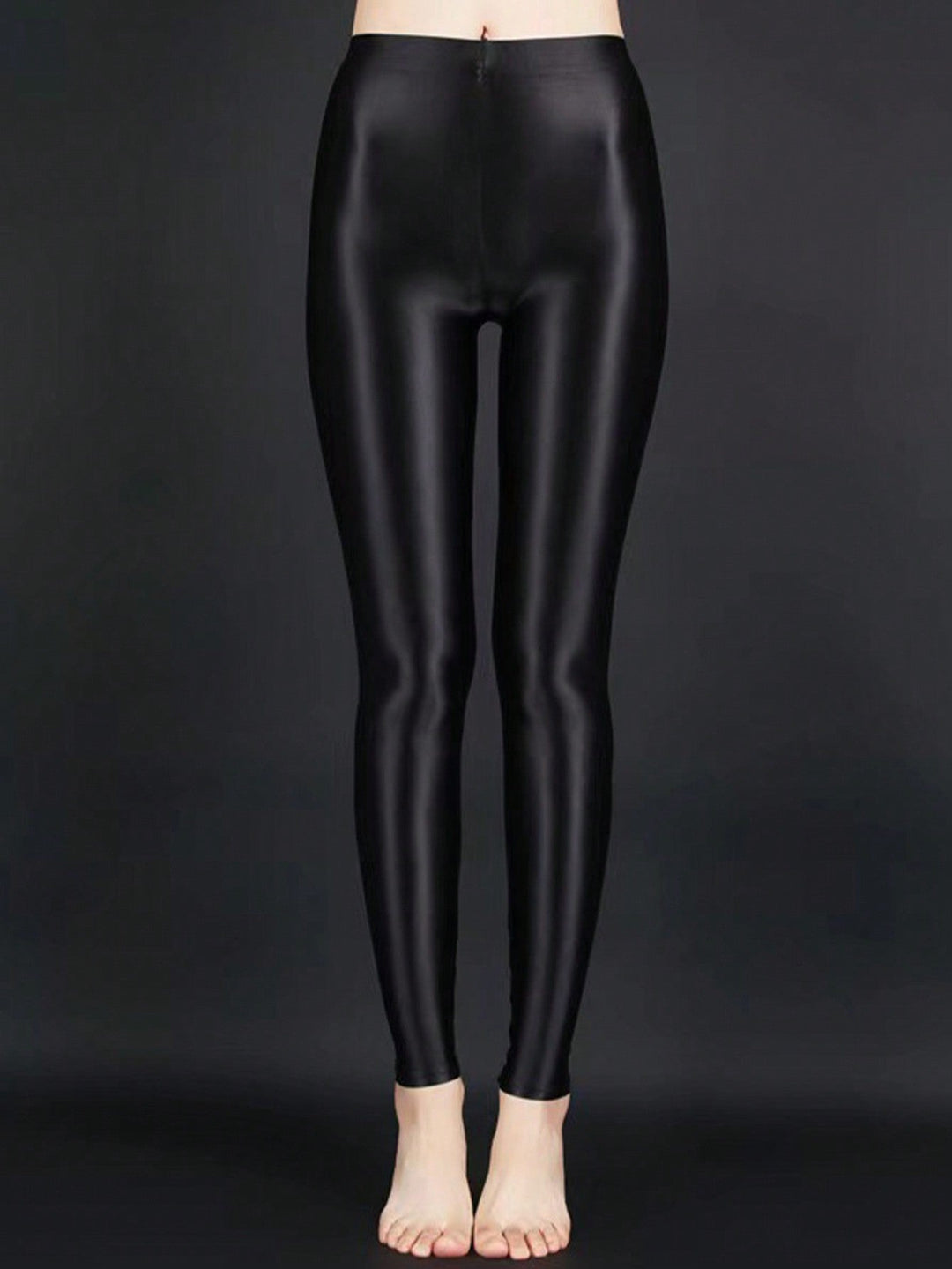 Damen Hochglänzende Fitness-Leggings mit hoher Taille und umfassendem Komfort