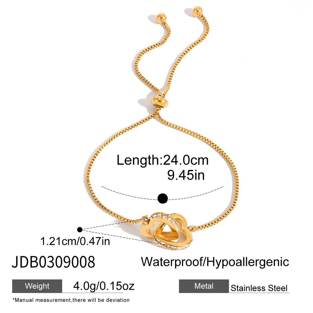 Damen Armband mit verstellbarem Verschluss und herzförmigem Anhänger Shop Nory