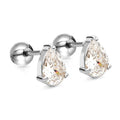 Damen Ohrstecker mit tropfenförmigen Zirkonia und hochwertiger Edelstahlfassung Shop Nory