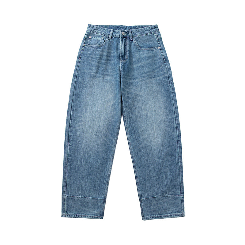 Damen High‑Waist Relaxed‑Fit Jeans mit weitem Bein, umgeschlagenem Saum und karierter Innenfutter Shop Nory