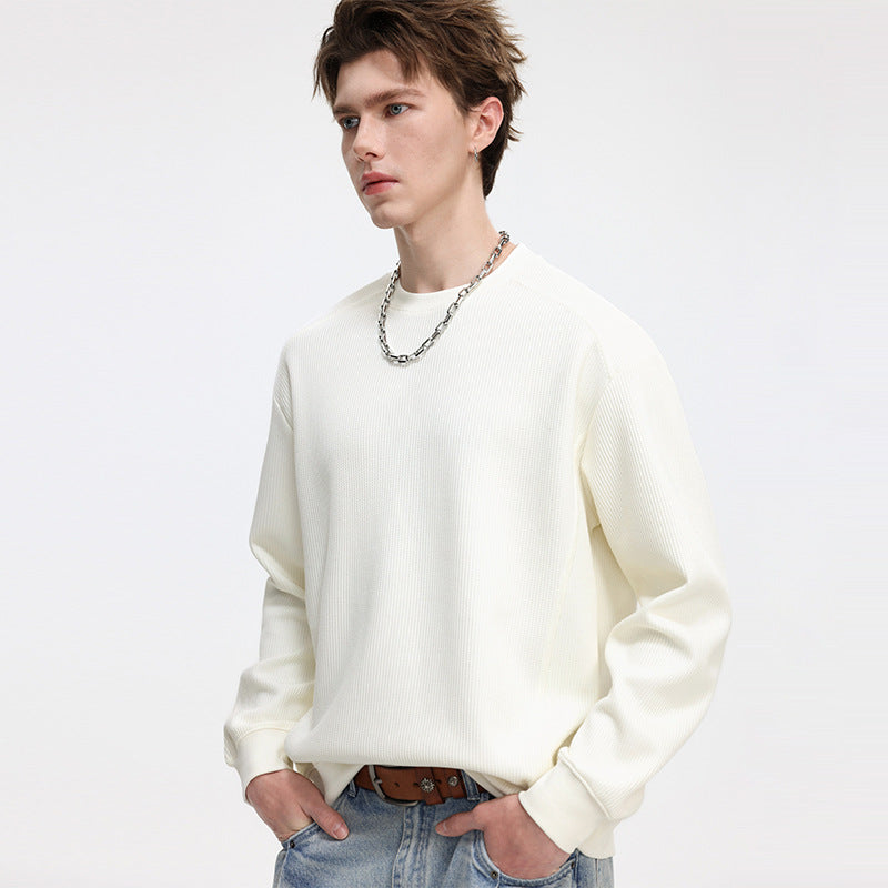 Herren Feinstruktur-Sweatshirt mit Rundhalsausschnitt und relaxed Fit Shop Nory