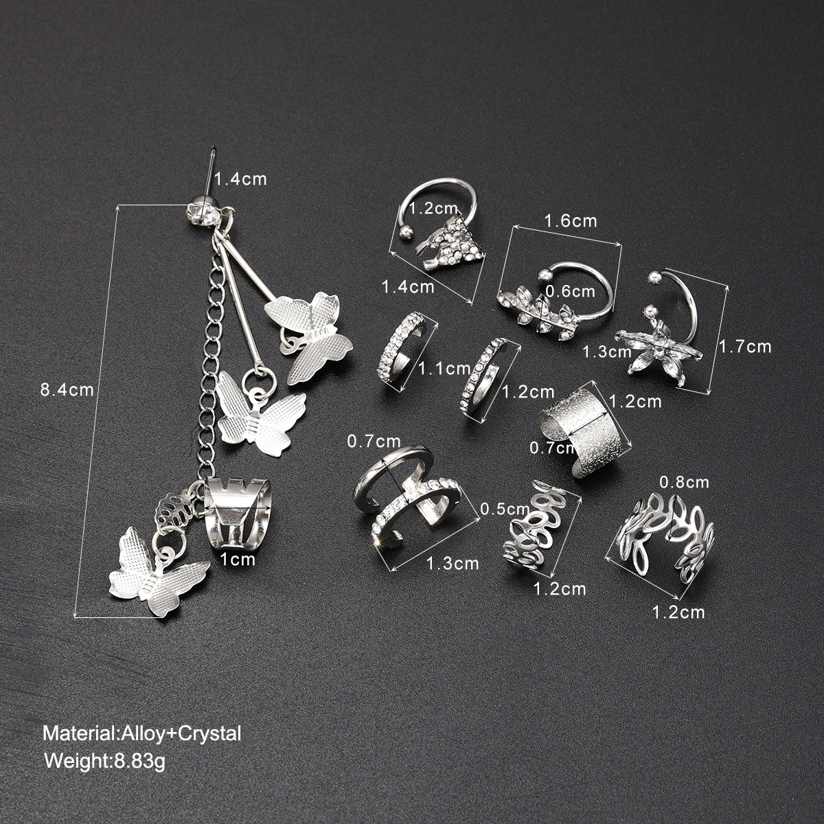 Damen Ohrringe Set mit kreativen Designs und funkelnden Akzenten Shop Nory