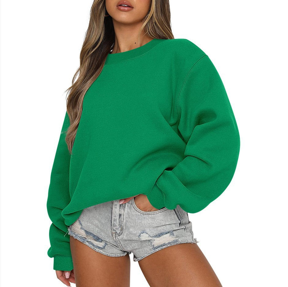 Damen nan oversized Rundhals-Sweatshirt aus Baumwollmix mit überschnittener Schulter, angerauter Innenseite und elastischen Bündchen Shop Nory