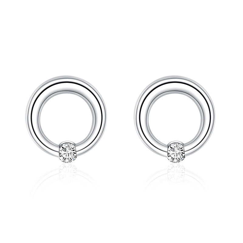 Damen-Ohrstecker im modernen Doppelring-Design mit funkelndem Zirkonia-Shop Nory