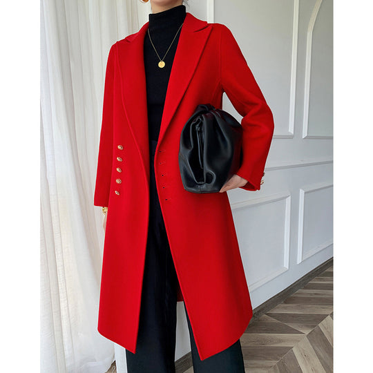 Damen Eleganter Wolle Trenchcoat Shop Nory