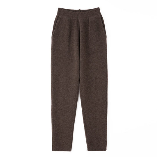 Damen Kaschmir‑Optik Strickhose mit elastischem Bund, konischer Silhouette und Eingrifftaschen Shop Nory