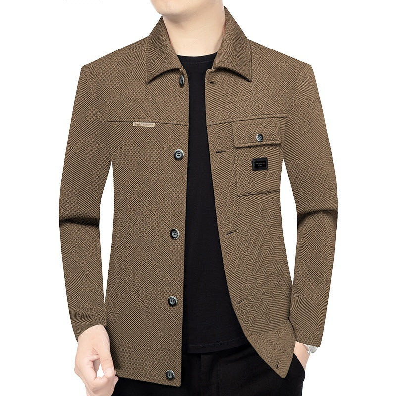 Herren Strukturiertes Overshirt im Glencheck-Relief mit Hemdkragen Shop Nory