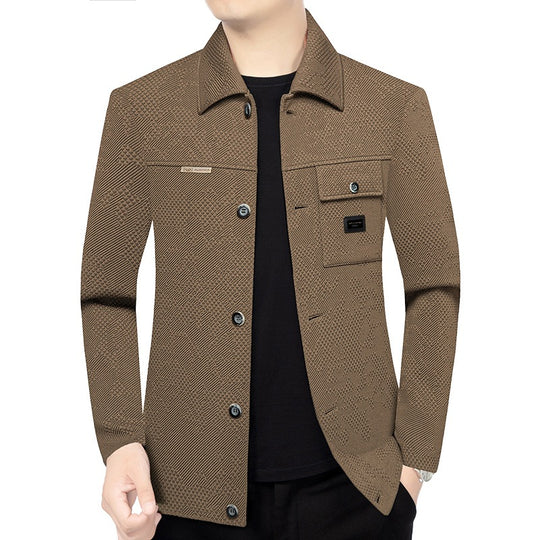 Herren Strukturiertes Overshirt im Glencheck-Relief mit Hemdkragen Shop Nory