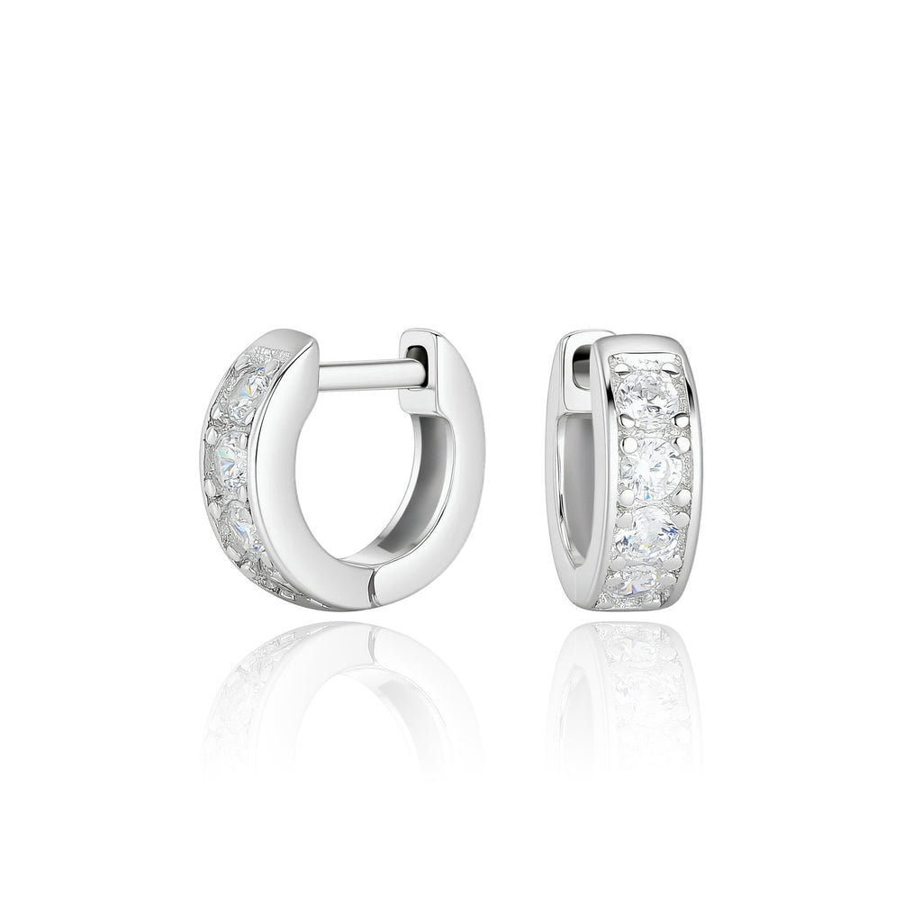 Damen Creolenohrringe mit funkelnden Zirkonsteinen aus hochwertigem 925er Sterlingsilber Shop Nory