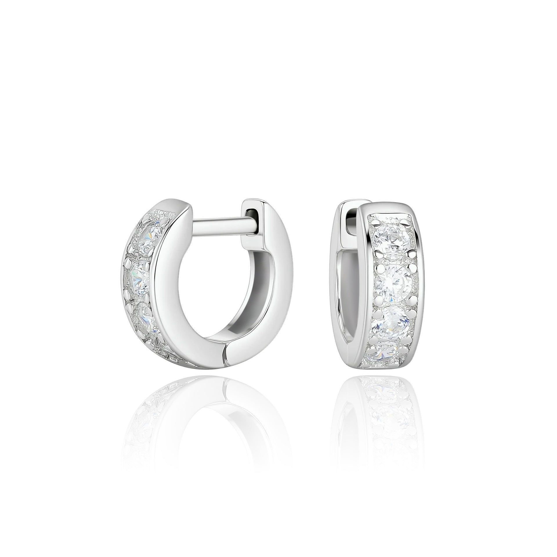 Damen Creolenohrringe mit funkelnden Zirkonsteinen aus hochwertigem 925er Sterlingsilber Shop Nory