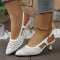 Damen Sling-Sandalen mit durchbrochenem Design und elegantem Blockabsatz