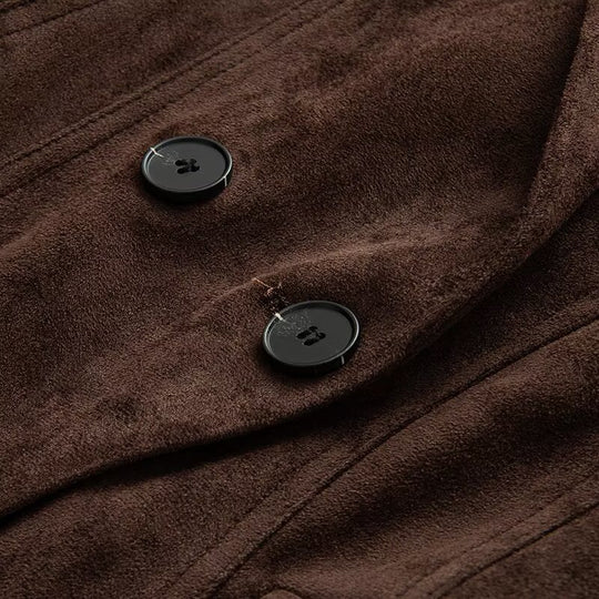 Damen Taillierter Veloursleder-Blazer mit Reverskragen und Pattentaschen Shop Nory