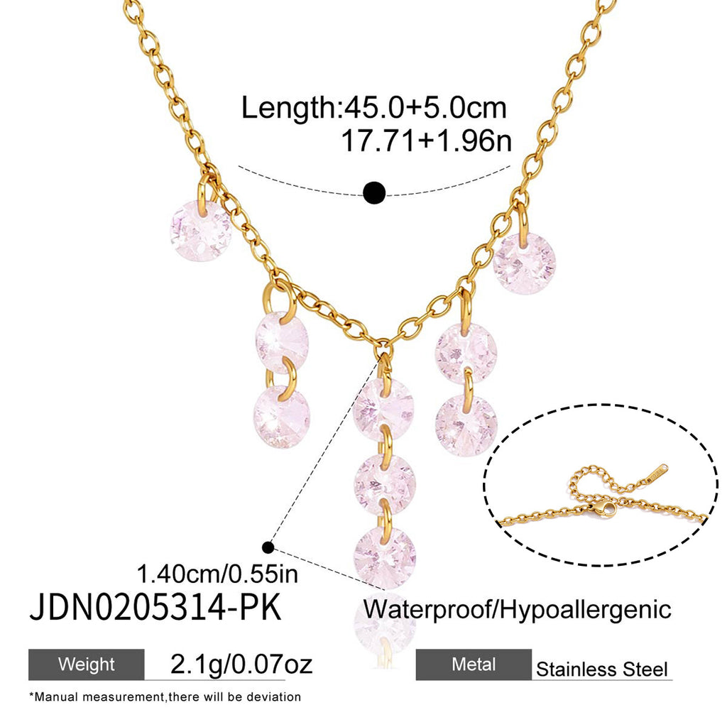 Damen Halskette mit funkelnden Zirkonia-Anhängern und hochwertiger Edelstahlverarbeitung Shop Nory