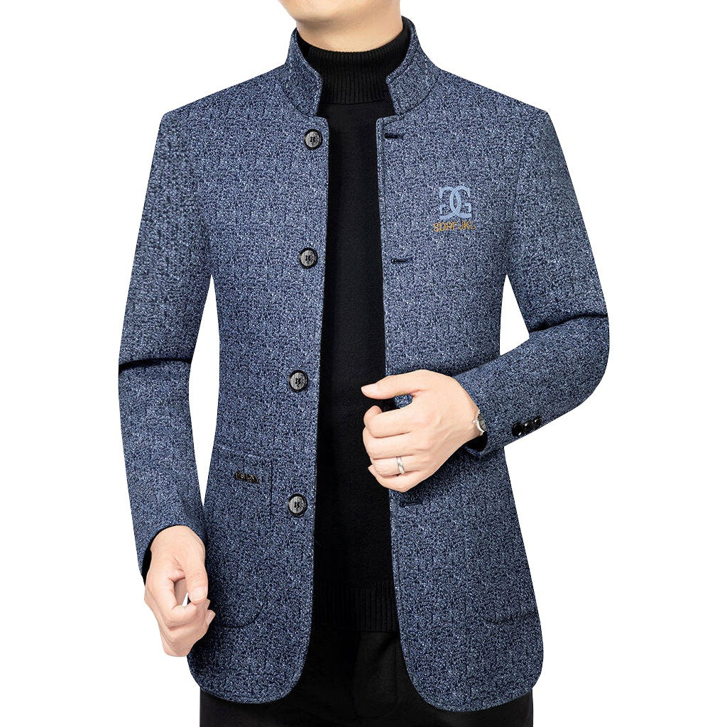 Herren Moderner Stehkragen-Blazer im Travel-Stil mit wattierter Innenfütterung Shop Nory