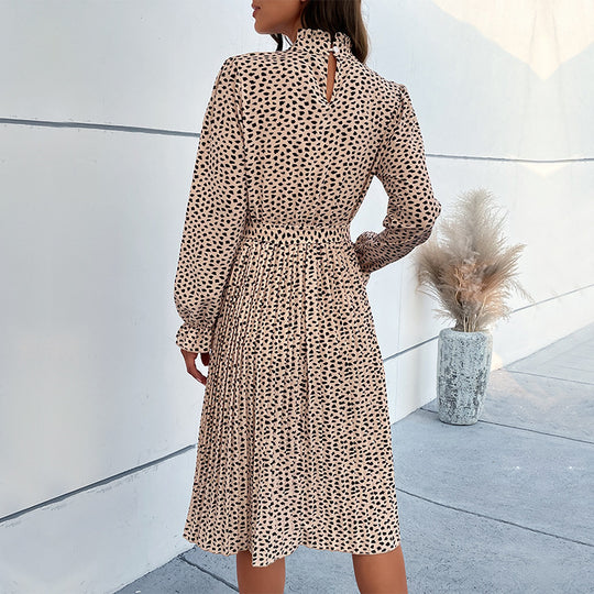 Damen Midi-Kleid mit Taillengürtel und Rüschendetails Shop Nory
