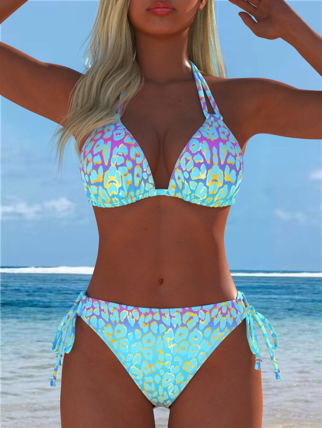 Damen Bikini-Set mit verspieltem Schnitt und trendigem Mustermix Shopnory