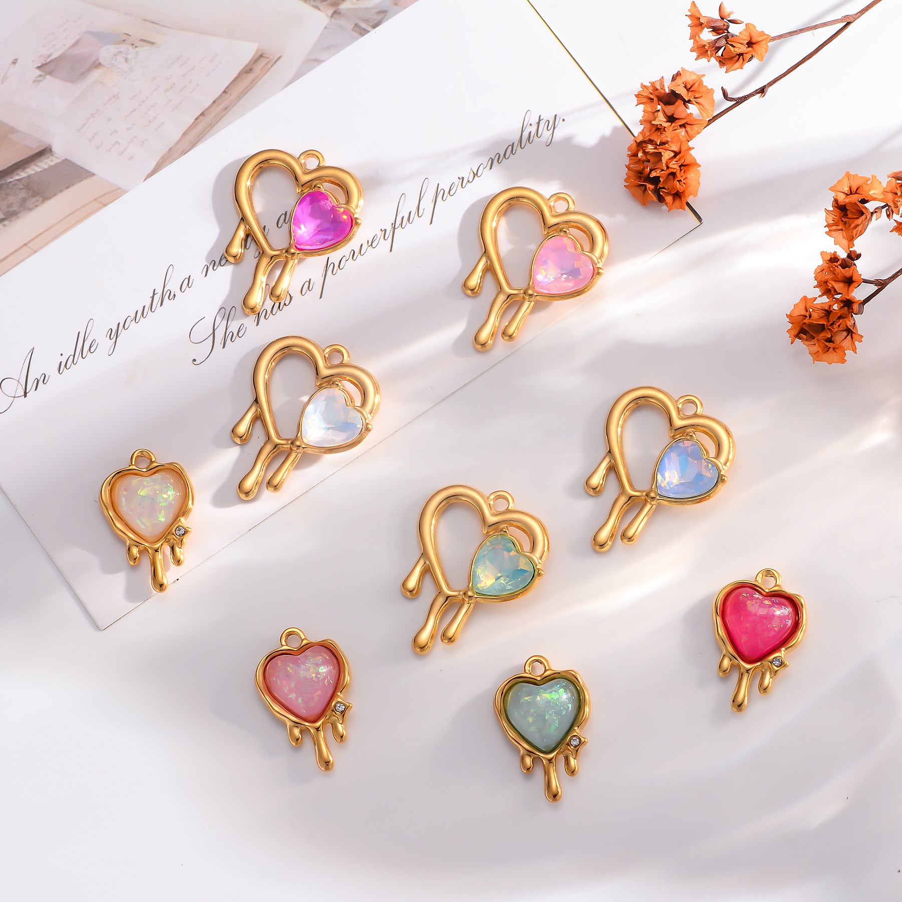 Damen Schmuckanhänger mit schmelzendem Herzdesign Shop Nory