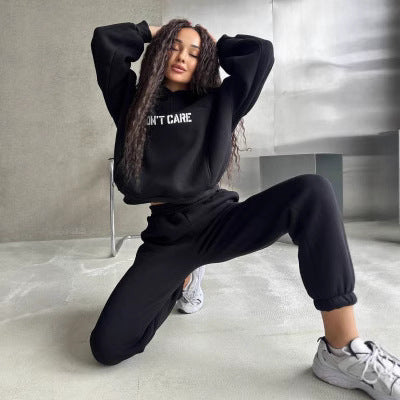 Damen Oversized Hoodie- und Jogginghose-Set aus French-Terry mit Statement-Print Shop Nory