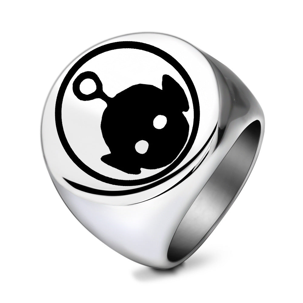 Herren Siegelring mit stilvollem grafischen Design Shop Nory