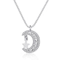 Damen Halskette mit funkelndem Mond- und Sternanhänger Shop Nory 1781702534