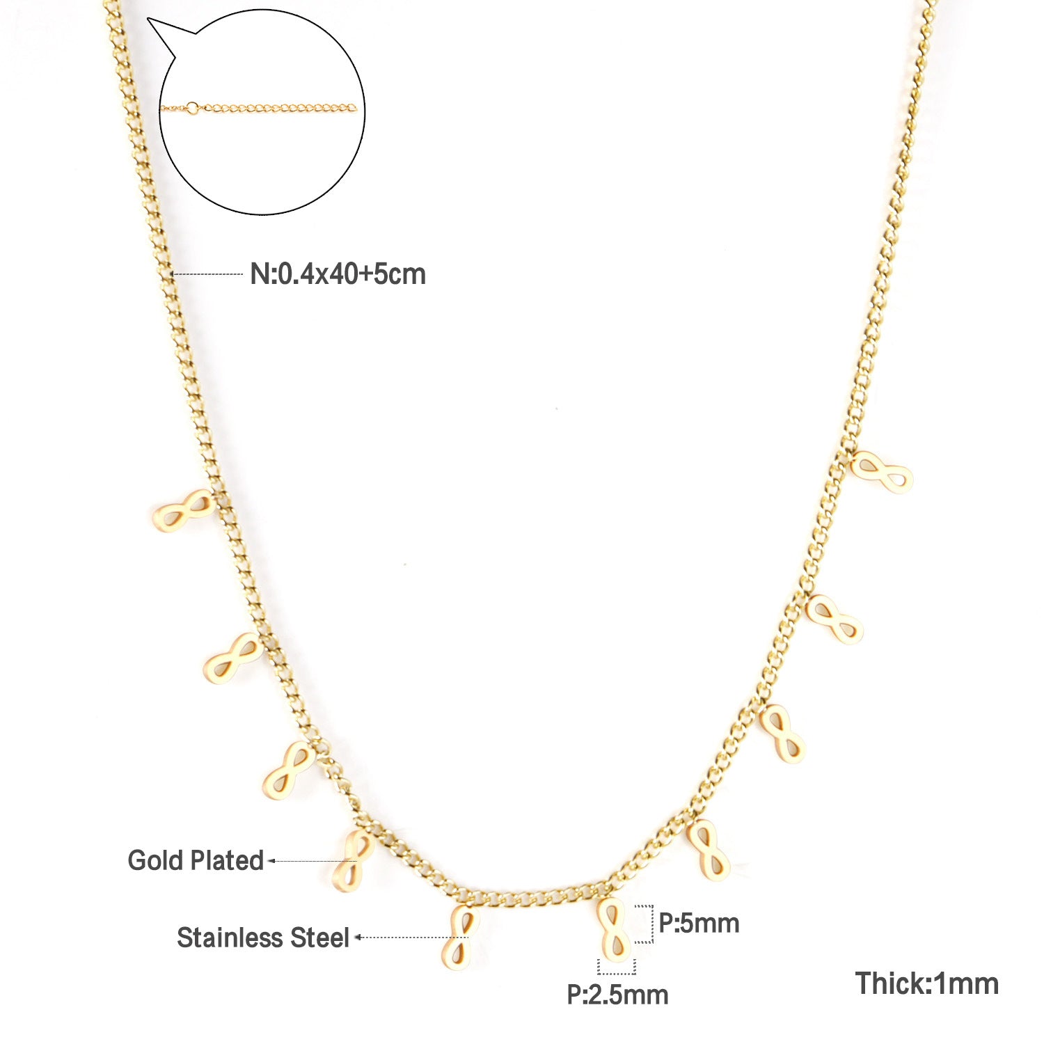 Damen elegante Goldplattierte Halskette mit geometrischen Anhängern Shop Nory
