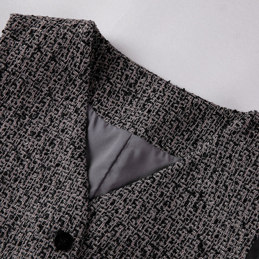 Damen Hochtaillierter Tweed-Midirock mit geradem Schnitt und leichter A‑Linie Shop Nory