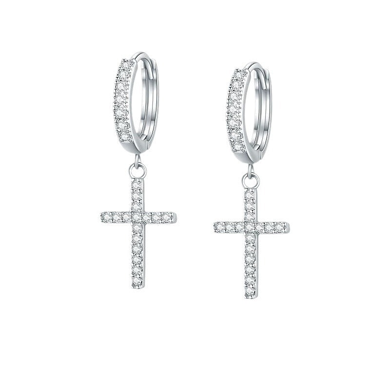 Damen Ohrhänger mit funkelndem Kreuz-Design und harmonischem Verschluss Shop Nory