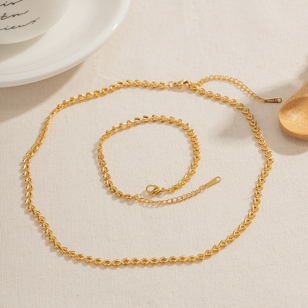 Damen Halskette mit Herzmotiv und verstellbarem Kettendesign Shop Nory
