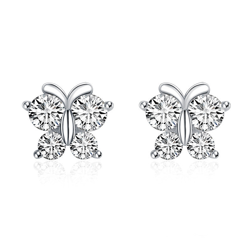Damen Ohrstecker im eleganten Schmetterlingsdesign mit funkelnden Zirkonia Shop Nory