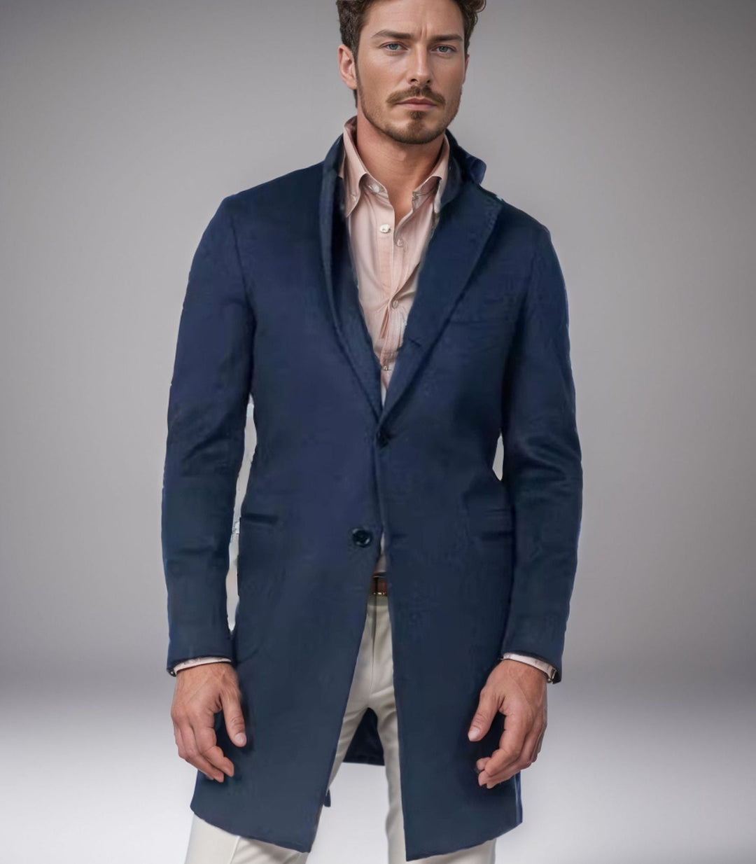 Herren eleganter Langmantel aus weichem Stoff
