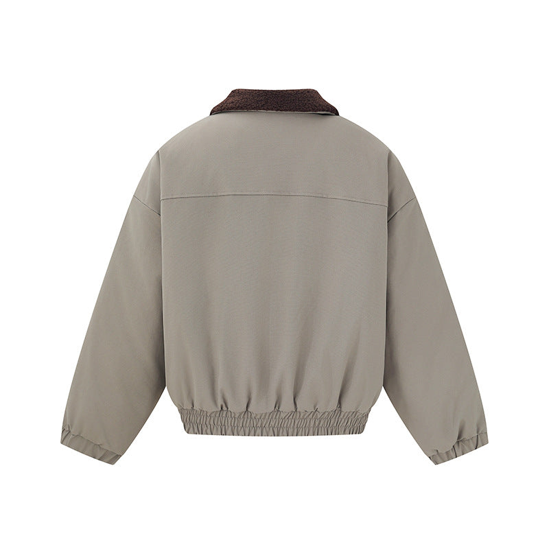 Unisex Boxy Blousonjacke mit Teddykragen und elastischem Saum Shop Nory