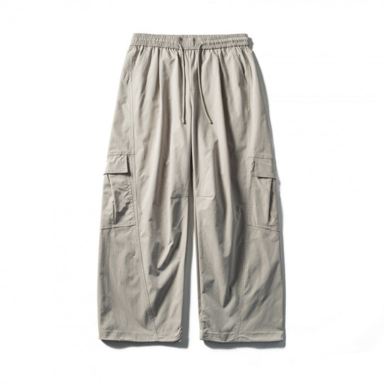 Herren Weite Cargo-Hose mit elastischem Bund, Kordelzug und funktionalen Beintaschen Shop Nory