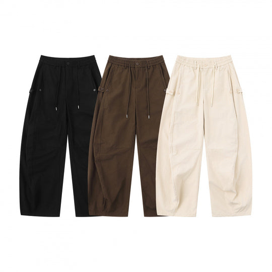 Damen Weite Culotte-Cargo-Hose mit elastischem Bund, Tunnelzug und aufgesetzten Taschen Shop Nory