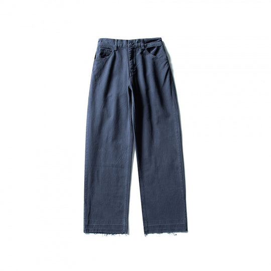 Damen Weite High-Waist Jeanshose mit geradem Bein und rohem Saum Shop Nory