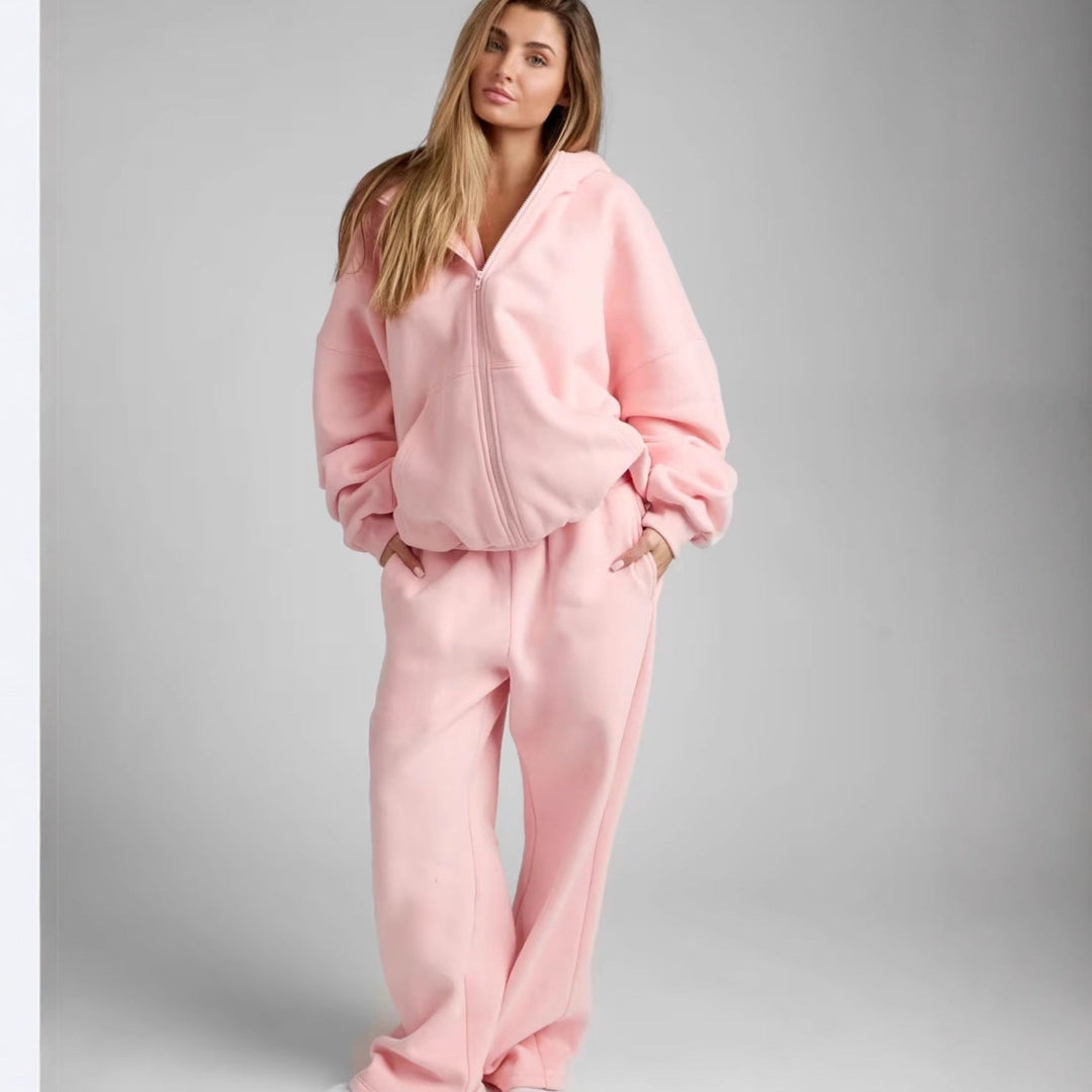 Damen Oversized Kapuzenjacke mit gemütlicher Passform und tiefen Taschen Shopnory