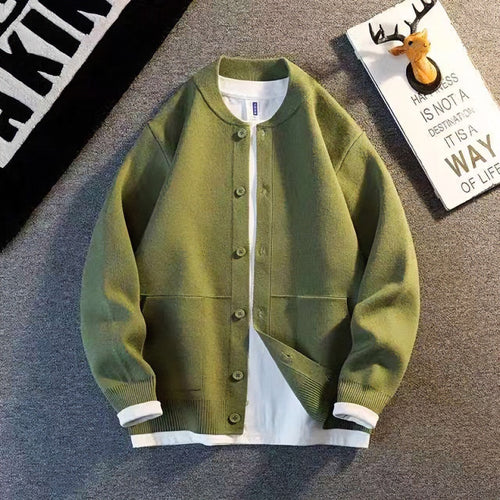 Unisex Feinstrick-Cardigan mit Rundhals, aufgesetzten Taschen und Rippbündchen Shop Nory